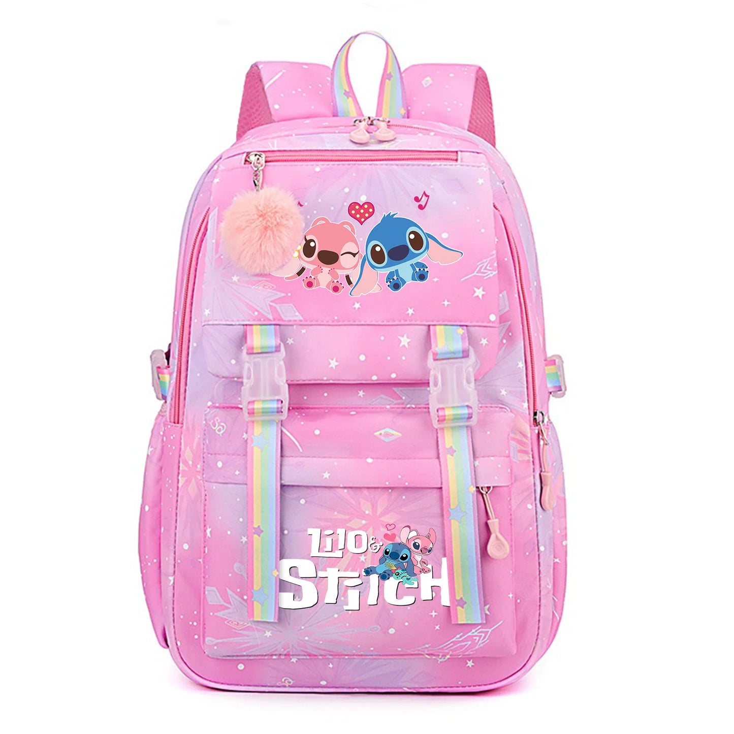 Stitch Kids Backpack Boy Girls Bookbag Bag Student Children Knapsack Schoolbag Rucksack Mochila Cartoon Anime Travel Commute Bag