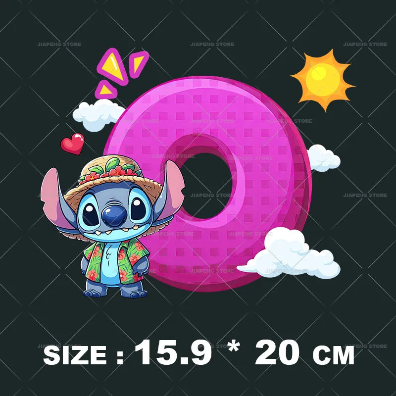 Cartoon Stitch Patches for Clothes Heat Transfer Patch On Clothing Stickers DIY T-Shirt Hoodies Accessory A-Z 26 English Letters