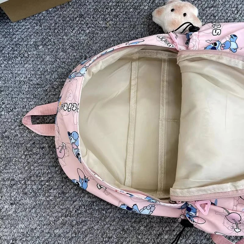 Cartoon Stitch Student Schoolbag Nylon Printed Versatile Large Capacity Lightweight Student Casual Bag Backpack Back to school