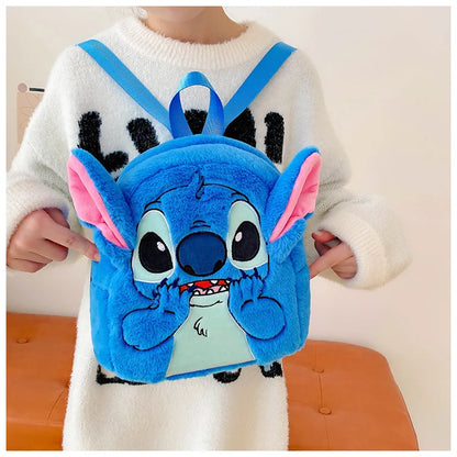 New cartoon Stitch children's backpack plush doll toy baby doll schoolbag cute cartoon kindergarten backpack
