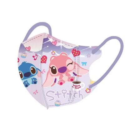 Stitch Mask Cartoon 3D Pattern Face Mask Thin Section Breathable 10 Pcs/pack Independent Package Disposable Earloop Style Masks