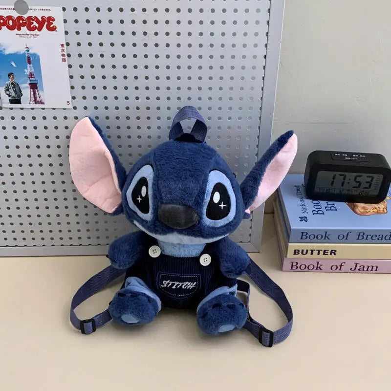 New Stitch Plush Backpack Ins Japanese Blue Stitch Stuffed Plush Dolls Toys Student Backpack Kindergarten Bag Christmas Gift