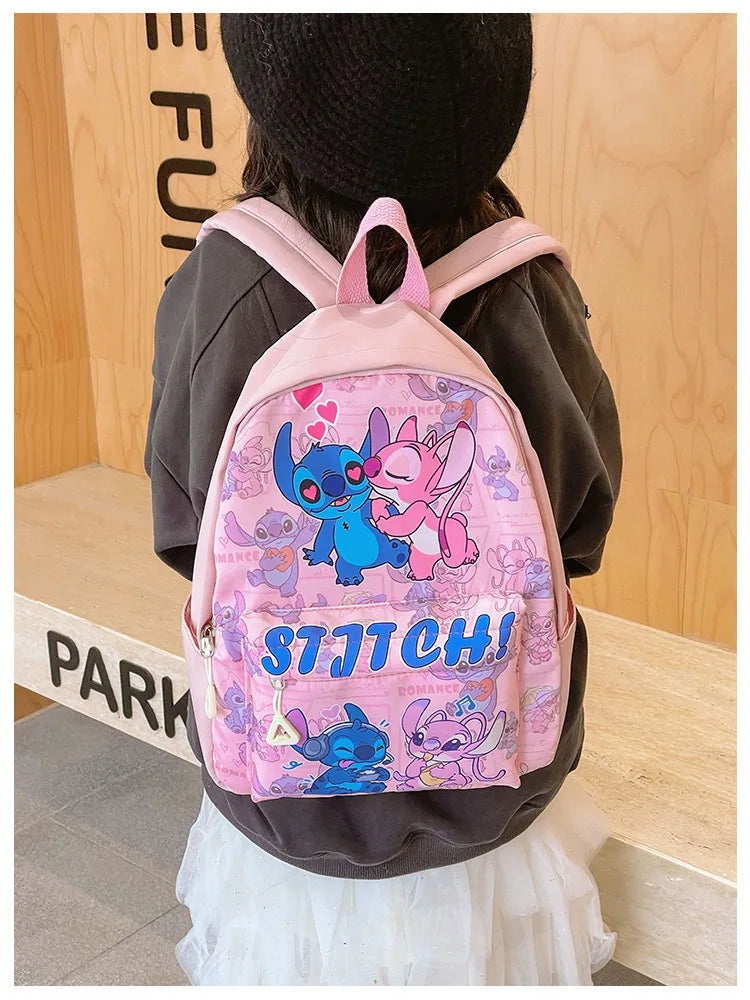 Stitch Fashion Nylon Backpack, Cartoon Stitch Print Daypack, Suitable for School And Light Travel Backpack for Kids And Girls