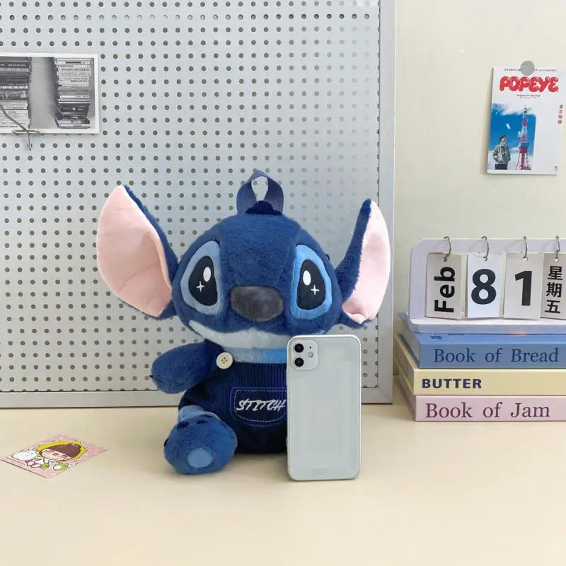 New Stitch Plush Backpack Ins Japanese Blue Stitch Stuffed Plush Dolls Toys Student Backpack Kindergarten Bag Christmas Gift