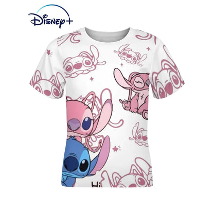 Stitch Cartoon Style T-shirt for Kids Boys Girls Breathable Quick Dry Soft Fabric Summer Sports Casual Jersey Top