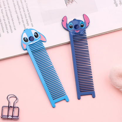 Cartoon cute Stitch makeup brush, soft fiber makeup brush, Stitch portable comb, Stitch eye shadow brush, suitable for girls' bi