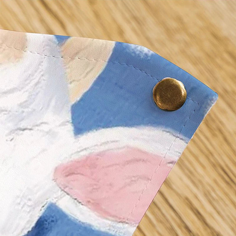 Stitch Tissue Boxes Waterproof Leather Napkin Holder Portable Foldable Car Tissue Box Bathroom Kitchen Tissue Storage Box