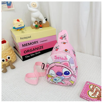 Kids Stitch Shoulder Bags Cartoon Chest Bag for Boys Girls Travel Satchel Casual Portable Totes Kawaii Backpacks Birthday Gifts