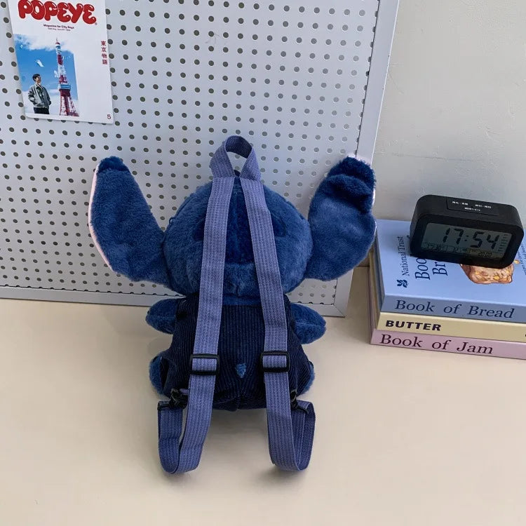 New Stitch Plush Backpack Ins Japanese Blue Stitch Stuffed Plush Dolls Toys Student Backpack Kindergarten Bag Christmas Gift