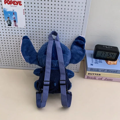 New Stitch Plush Backpack Ins Japanese Blue Stitch Stuffed Plush Dolls Toys Student Backpack Kindergarten Bag Christmas Gift