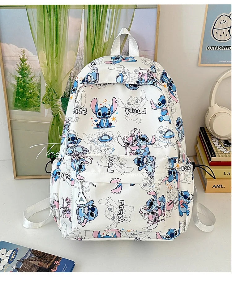 Cartoon Stitch Student Schoolbag Nylon Printed Versatile Large Capacity Lightweight Student Casual Bag Backpack Back to school