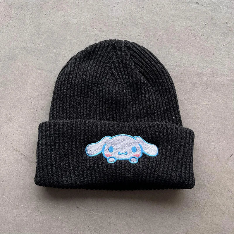 Stitch Knit Hat Cartoon Embroidered Benie Cap Cute Unisex Warm Stretchy Hats Christmas Gift for Adult Kids Outdoor Thermal Caps