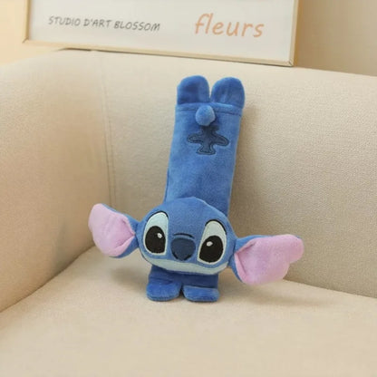 Cartoon Stitch Car Headrest Neck Pillow Neck Support Car Seat Belt Shoulder Cover Child Protective Cute Car Interior Accessories