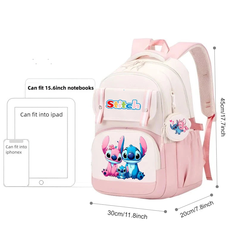 Stitch Girl Boy Backpack for School Cute Bookbag Elementary Laptop Bag Lightweight Back to School Student Travel Christmas Gift