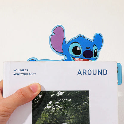Cute Stitch Cartoon Bookmark for Book Lovers, Anime - themed Page Marker Ideal for Kids' Reading & School Supplies