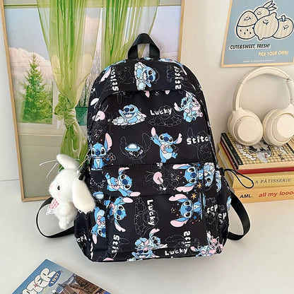 Cartoon Stitch Student Schoolbag Nylon Printed Versatile Large Capacity Lightweight Student Casual Bag Backpack Back to school