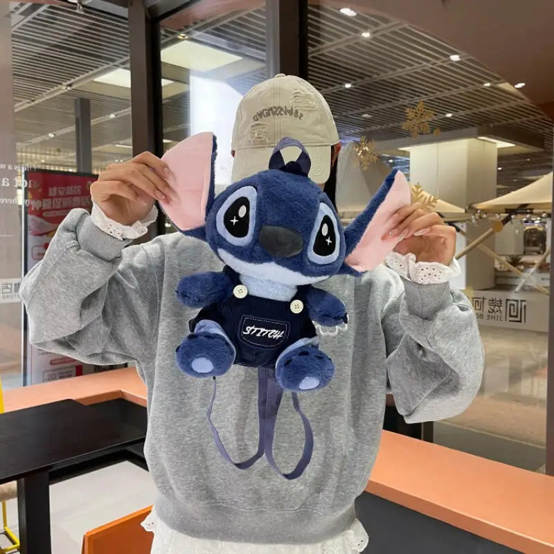 New Stitch Plush Backpack Ins Japanese Blue Stitch Stuffed Plush Dolls Toys Student Backpack Kindergarten Bag Christmas Gift