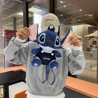 New Stitch Plush Backpack Ins Japanese Blue Stitch Stuffed Plush Dolls Toys Student Backpack Kindergarten Bag Christmas Gift