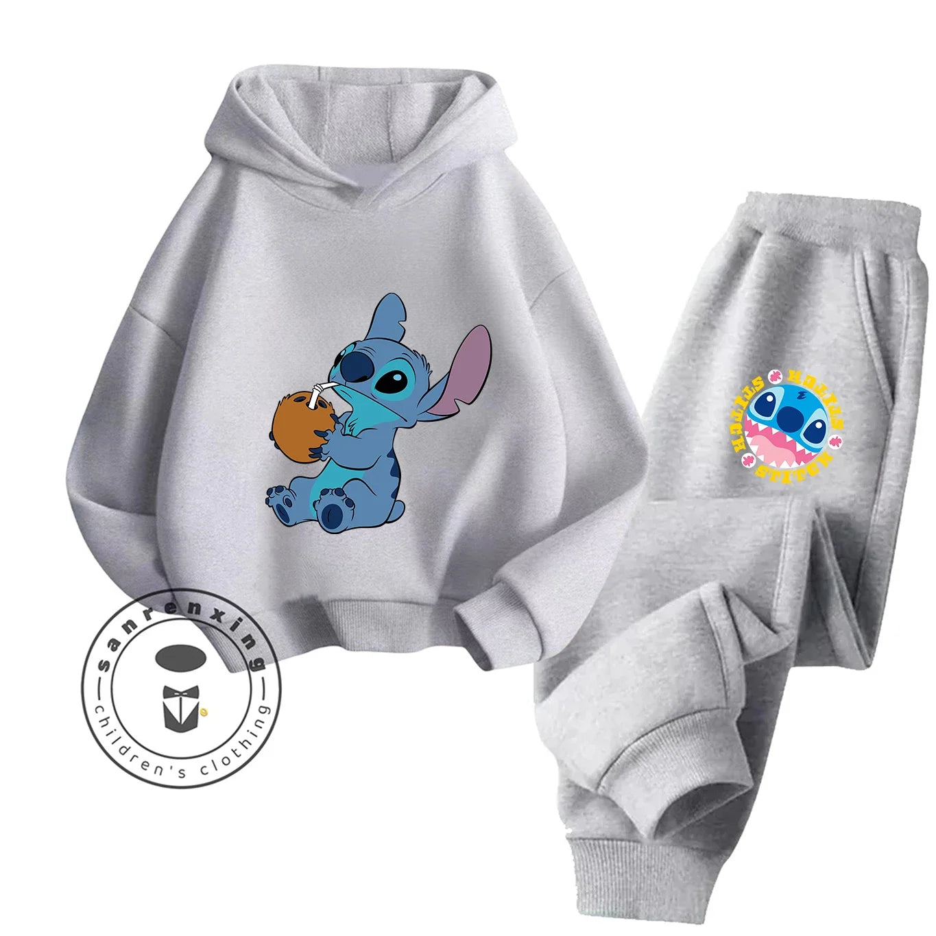 Stitch Fashion 2025 Cartoon Printed Hoodie Set 2D For Children Teenagers Boys Girls Casual Hot Sale Autumn Winter