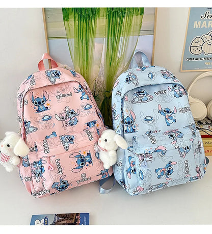 Cartoon Stitch Student Schoolbag Nylon Printed Versatile Large Capacity Lightweight Student Casual Bag Backpack Back to school