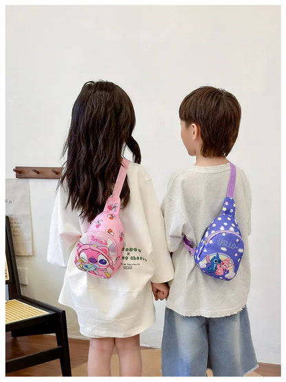 Kids Stitch Shoulder Bags Cartoon Chest Bag for Boys Girls Travel Satchel Casual Portable Totes Kawaii Backpacks Birthday Gifts