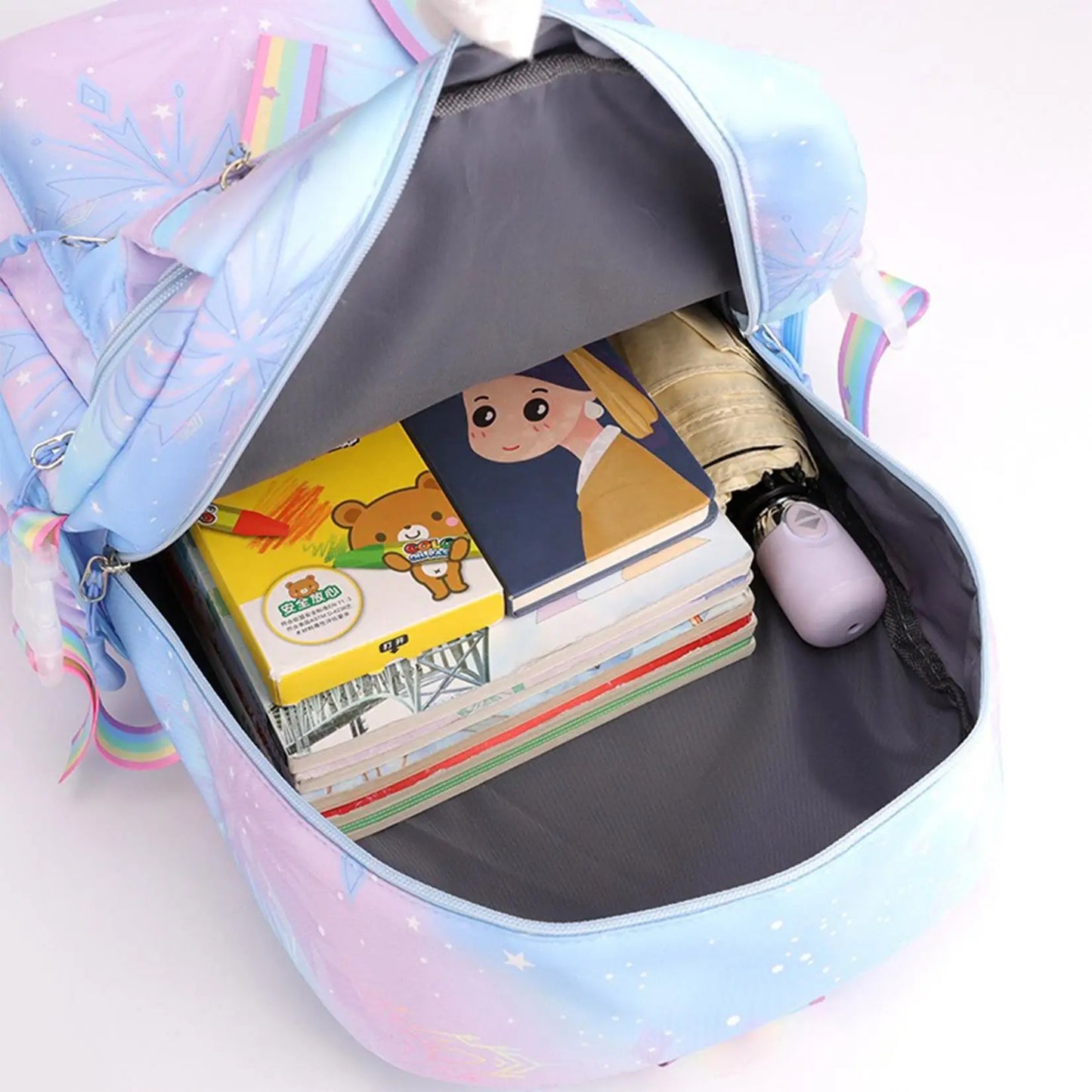Stitch Large Capacity Backpack Casual Nylon Cute Daypack Cartoon Anime Schoolbag Girl Travel Commute Knapsack Mochila