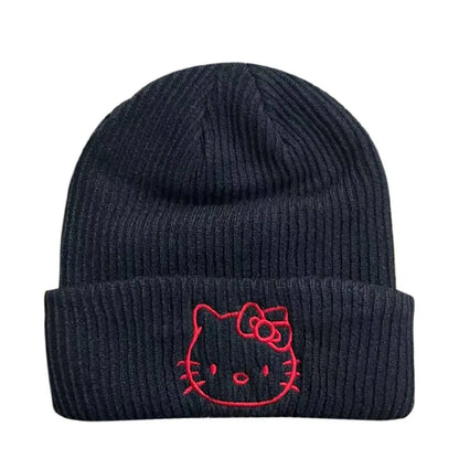 Stitch Knit Hat Cartoon Embroidered Benie Cap Cute Unisex Warm Stretchy Hats Christmas Gift for Adult Kids Outdoor Thermal Caps