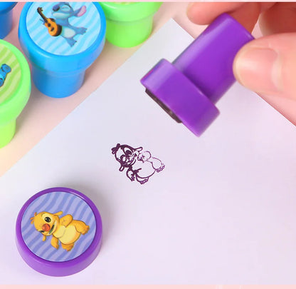 12pcsLilo & Stitch Stitch Self-Inking Stamp Set - Fun Cartoon Designs For Party Favors& Activities