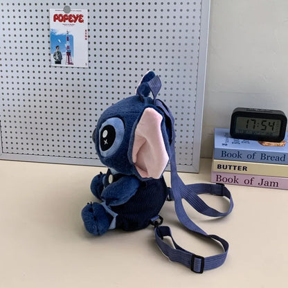 New Stitch Plush Backpack Ins Japanese Blue Stitch Stuffed Plush Dolls Toys Student Backpack Kindergarten Bag Christmas Gift
