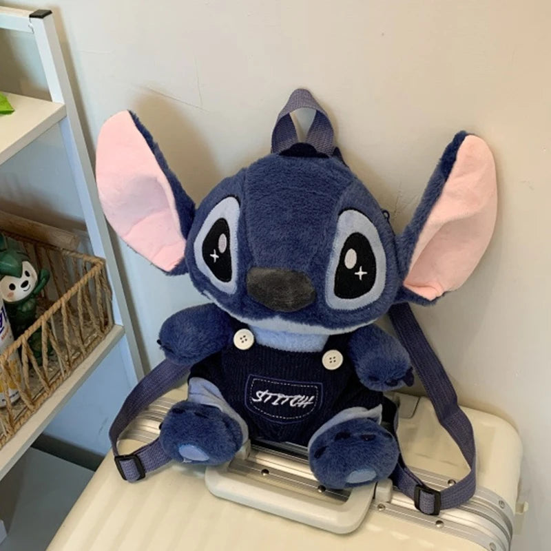 New Stitch Plush Backpack Ins Japanese Blue Stitch Stuffed Plush Dolls Toys Student Backpack Kindergarten Bag Christmas Gift