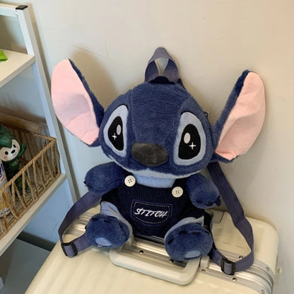 New Stitch Plush Backpack Ins Japanese Blue Stitch Stuffed Plush Dolls Toys Student Backpack Kindergarten Bag Christmas Gift