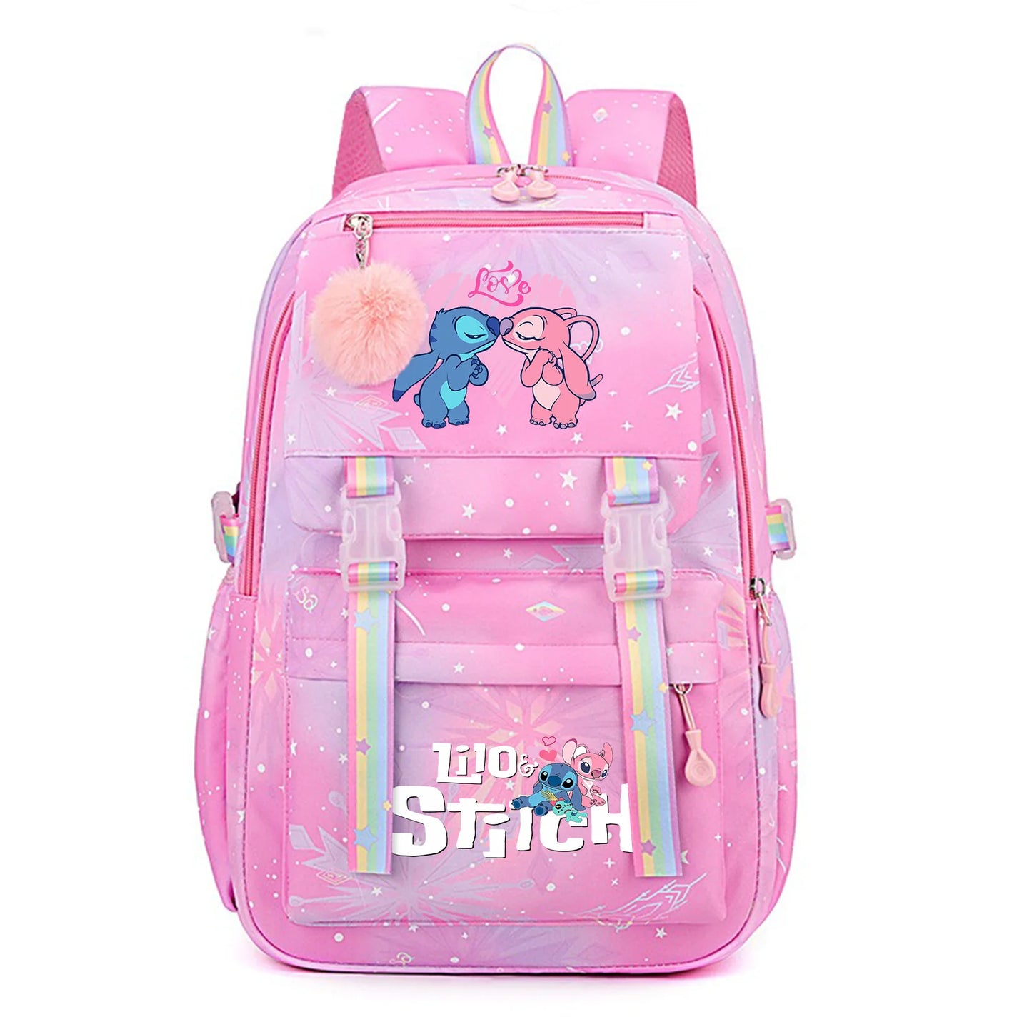 Stitch Kids Backpack Boy Girls Bookbag Bag Student Children Knapsack Schoolbag Rucksack Mochila Cartoon Anime Travel Commute Bag