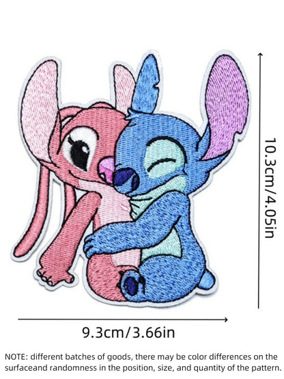 1pcs Cartoon Anime Stitch Iron on Patches for Clothing T-shirt bag shose Stitch Patch Garment stickers embroidery cloth sticker