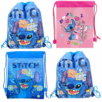 Anime Stitch Backpack Drawstring Bag High-capacity Waterproof Backpack Child Shower Supplies Toy Storage Bag Kid Birthday Gift