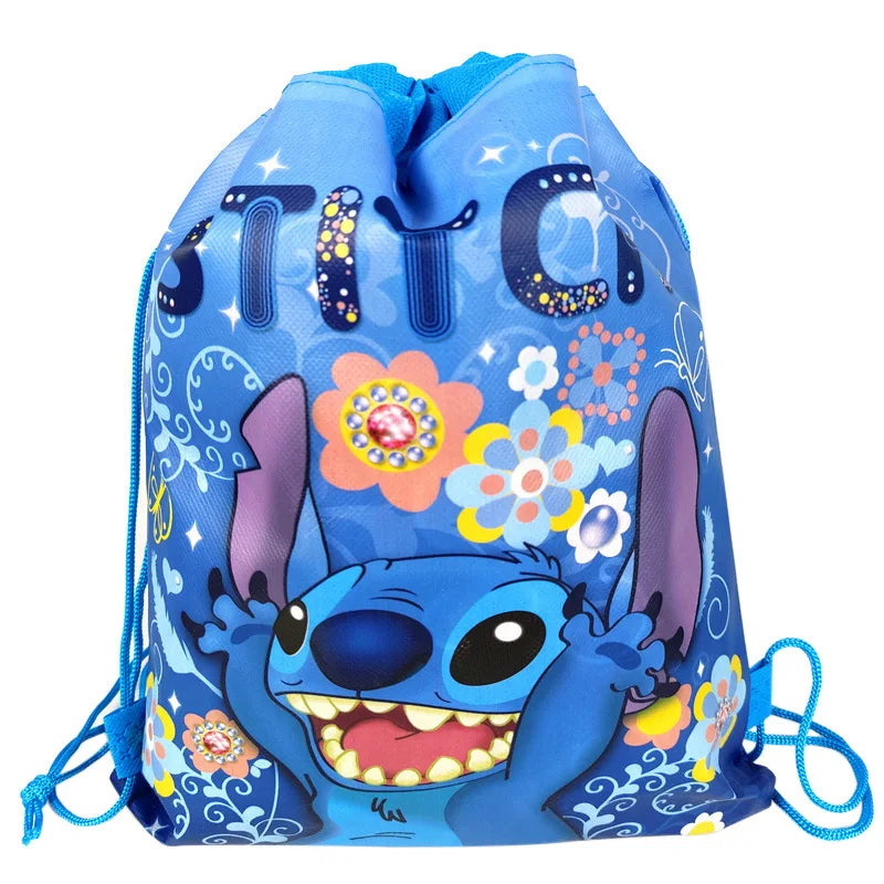 Anime Stitch Backpack Drawstring Bag High-capacity Waterproof Backpack Child Shower Supplies Toy Storage Bag Kid Birthday Gift