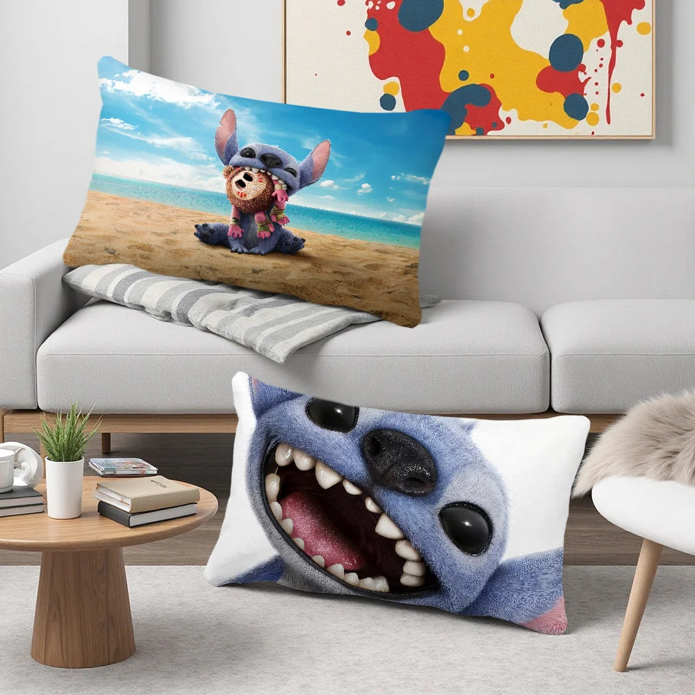 Cartoon cute art movie S-StitchS-S cushion cover Rectangle Pillow Cover Home Sofa living Room Coffee Shop Pillowcase