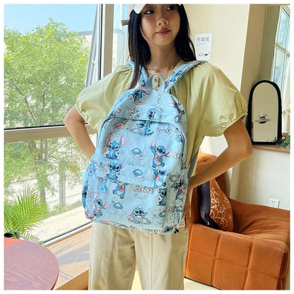 Stitch Cartoon Backpack Spacious Daypack Kawaii Lightweight Design Waterproof College Bag Functional Travel Essential 2025