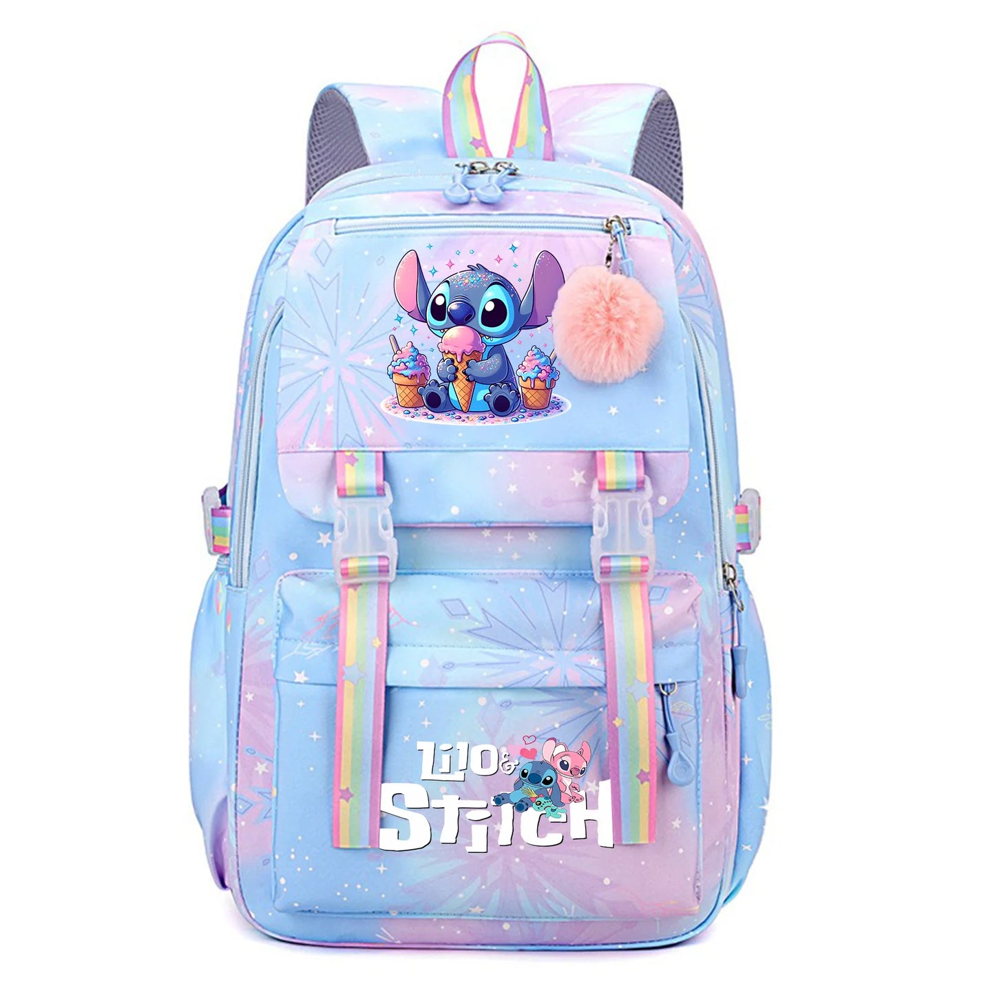 Stitch Kids Backpack Boy Girls Bookbag Bag Student Children Knapsack Schoolbag Rucksack Mochila Cartoon Anime Travel Commute Bag