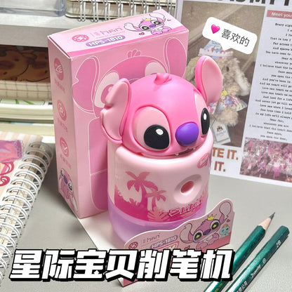 Stitch Manual Pencil Sharpener Cute Hand Crank Design School Supplies for Kids Students Kawaii Stationery Gift Idea