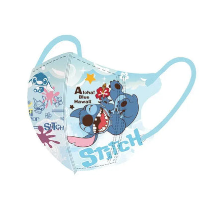 Stitch Mask Cartoon 3D Pattern Face Mask Thin Section Breathable 10 Pcs/pack Independent Package Disposable Earloop Style Masks