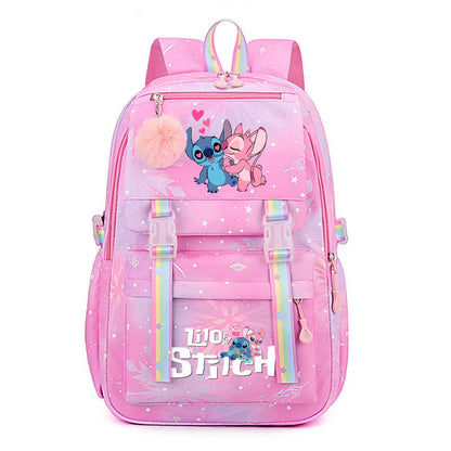 Stitch Kids Backpack Boy Girls Bookbag Bag Student Children Knapsack Schoolbag Rucksack Mochila Cartoon Anime Travel Commute Bag