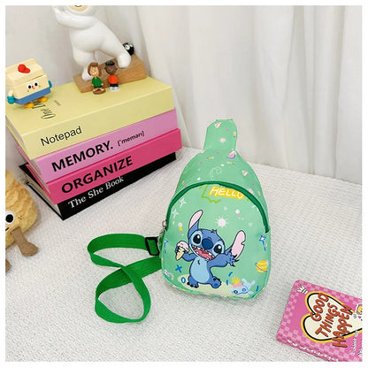 Kids Stitch Shoulder Bags Cartoon Chest Bag for Boys Girls Travel Satchel Casual Portable Totes Kawaii Backpacks Birthday Gifts
