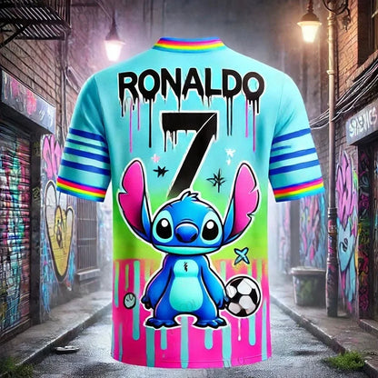 Cartoon Stitch T-shirt for Kids Boys Girls Breathable Quick Dry Fabric Comfortable Casual Sportswear Summer Top