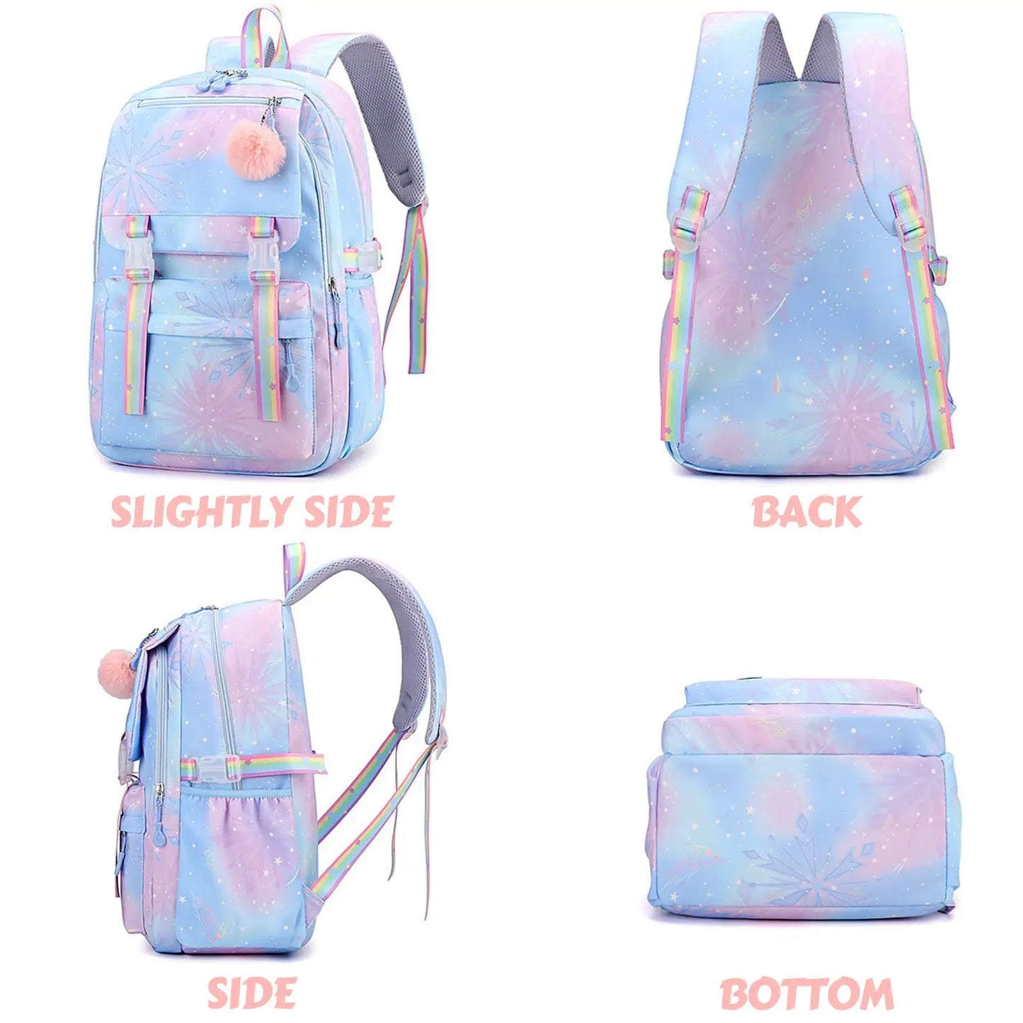 Stitch Large Capacity Backpack Casual Nylon Cute Daypack Cartoon Anime Schoolbag Girl Travel Commute Knapsack Mochila