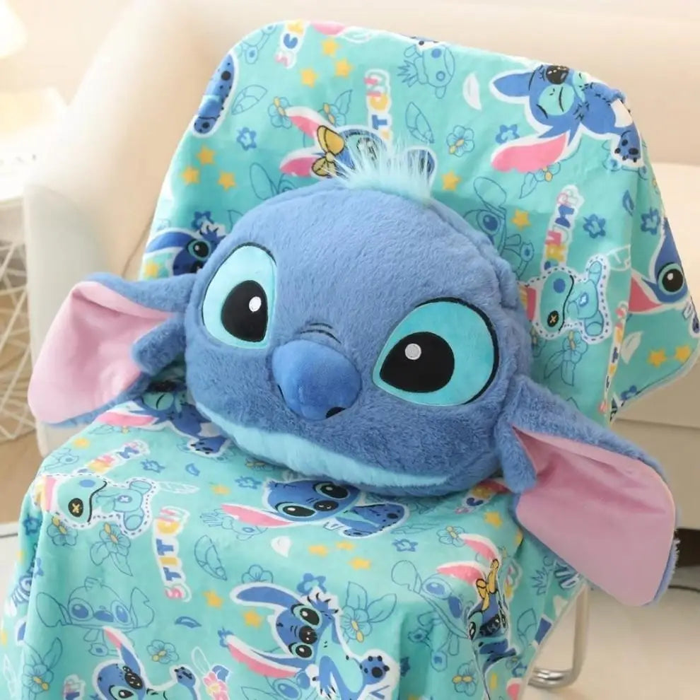 Cartoon Stitch Car Headrest Neck Pillow Neck Support Car Seat Belt Shoulder Cover Child Protective Cute Car Interior Accessories