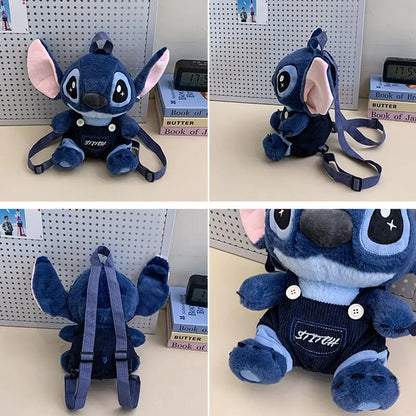 New Stitch Plush Backpack Ins Japanese Blue Stitch Stuffed Plush Dolls Toys Student Backpack Kindergarten Bag Christmas Gift