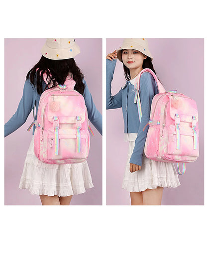 Stitch Large Capacity Backpack Casual Nylon Cute Daypack Cartoon Anime Schoolbag Girl Travel Commute Knapsack Mochila