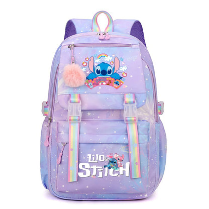 Stitch Kids Backpack Boy Girls Bookbag Bag Student Children Knapsack Schoolbag Rucksack Mochila Cartoon Anime Travel Commute Bag