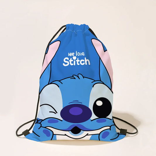 Stitch Drawstring Bags Cute Children Backpack Travel Storage Bag Kids Boys Girls Casual Swim Portable Backpack Holiday Gifts