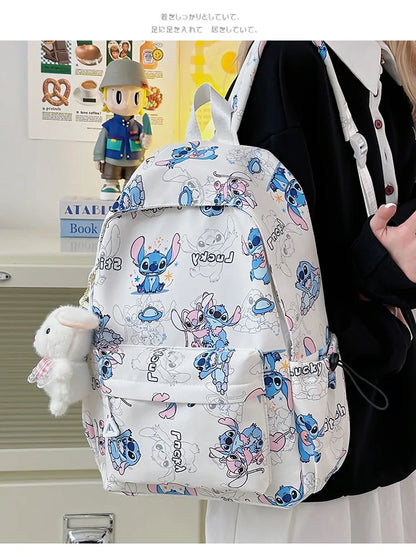 Cartoon Stitch Student Schoolbag Nylon Printed Versatile Large Capacity Lightweight Student Casual Bag Backpack Back to school